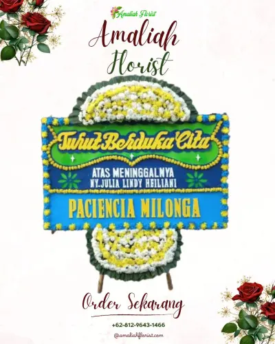 Papan Bunga Duka alam sutera