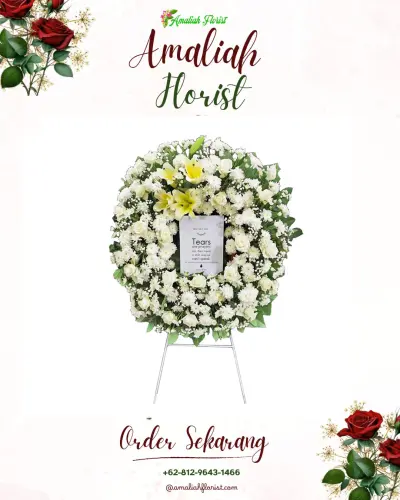 Krans Bunga Duka Cita alam sutera
